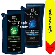 Shokubutsu Men 2in1 Hair & Body Wash Wash Refill, 550ml