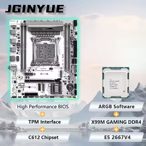 JGINYUE X99 GAMING Motherboard M-ATX combo Intel® E5 2667 V4 CPU kit bundle DDR4 TPM interface DIY A