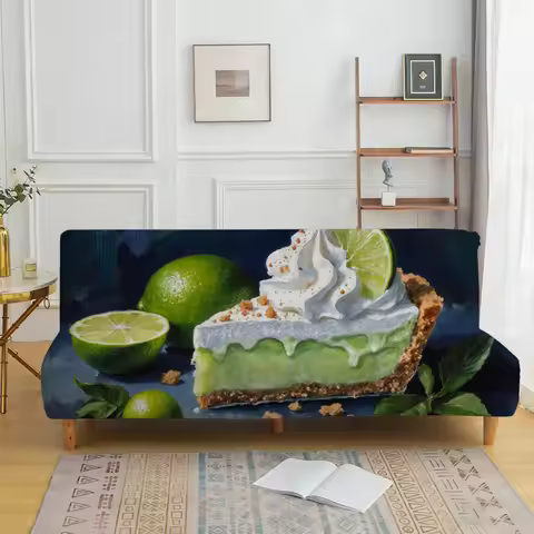 Orange cake printed sofa bed cover, living room sofa bed cover, dustproof machine washable sofa bed