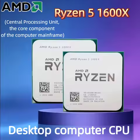 AMD R5 1600X AMD Ryzen 5 1600X Six-Core Twelve-Thread 3.6 GHz CPU 95W L3=16M Socket AM4 In Stock