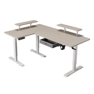 BilBil 63 inches 1.6M L Shape Electric Standing Desk Multi-functional electric Lift Table With Drawe