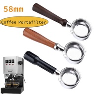 GAGGIA Coffee Bottomless Portafilter 58mm Solid Wood Handle Espresso Portafilter Coffee Machine Acce