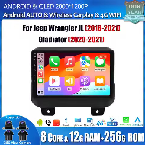 Android 15 For Jeep Wrangler JL (2018-2021) Gladiator (2020-2021) Car Radio Multimedia Stereo Player