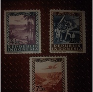 perangko kuno republik indonesia 3 keping edisi pos udara