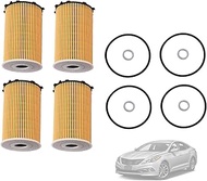 Engine Oil Filter 4Pcs 26320-3CAA0 263203CAA0 Compatible with Hyundai Azera Santa Fe XL Kia Cadenza 