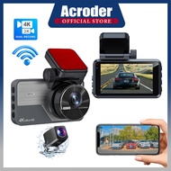 Acroder Dashcam kereta WiFi GPS 4K 2 Lens 3 Inch Screen Night Vision 24 Hours Loop Recording Parking