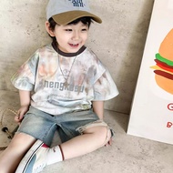 Korea Korea 2026 Children's Clothing Pure Cotton Tie-Dye Boys Children Short-Sleeved Girls T-Shirt N