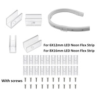 20pcs Neon Light Strip Connector 6*12/8*16MM Clear Extended LED Holder ,With Screws, Light Bar Fixed