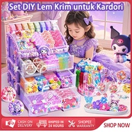 GANTUNGAN ORIGINAL 185/931 PCS DIY Guka Keychain Set Cream Gel Decoration 3 Layers Pink + Cute Chara