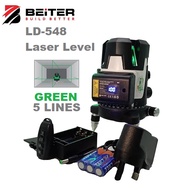 BEITER 5 LINE GREEN LASER LEVEL WITH RECHARGEABLE LI-ION BATTERY - LD-548