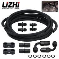 AN6 6AN Automatic Transmission Cooler Lines Kit Black Nylon Braided Hose Kit with fittings For 4L60E