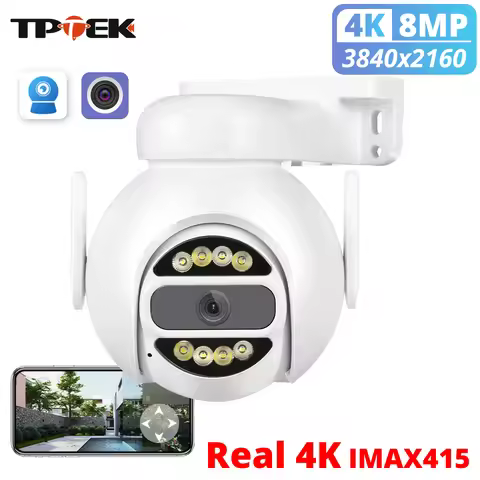 8MP 4K IP Camera WiFi PTZ Security Surveillance Camera 5MP Wi-Fi 4X Digital Zoom Color Night Vision 