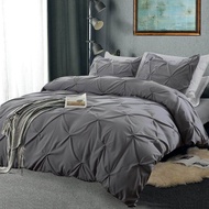 LZD 35   Pleat Bedding Set Cotton Luxury Super Soft Duvet And Pillowcases Comforter Bedding Sets Que