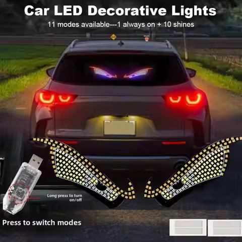 Night Driving USB Demon Eye Light 5V Multi-Mode Devil Eyes Light RGB Dynamic 11 Mode Car Decor Light