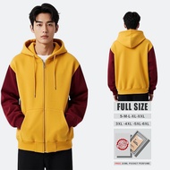Oversized zipper hoodie (S-6XL) Plain jacket combination YELLOW MAROON Men's oversized zipper hoodie