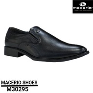 MACERIO SEMI LEATHER FORMAL BLACK SHOES M30295-01