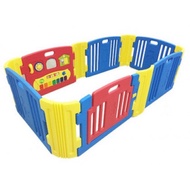 Haenim Play Yard With Activities Baby Fence 6+6 Panels Blue