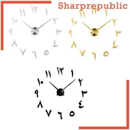 [Sharprepublic] 3D DIY Wall Clock, Large Wall Sticker Clock , Acrylic Wall Clock Sticker Mirror Wall