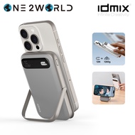 IDMIX 10,000mAh Portable Magnetic Wireless Power Bank with Foldable Kickstand Fast Charging Mini Powerbank Q10 PRO II