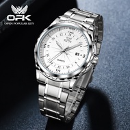 OPK นาฬิกาควอตซ์สำหรับผู้ชายนาฬิกาลำลอง2024สายเหล็กสแตนเลสกันน้ำแฟชั่นสุดเท่ระดับไฮเอนด์
