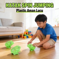 Cute Plastic Jumping Frog Jumping Spin Frog Toy
