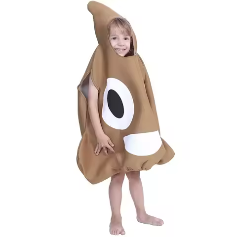 HAni 2025 Adult Kids Poop Funny Halloween Costume For Carnival Party Fancy Dress Jumpsuit Unisex ☆★w