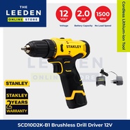 STANLEY SCD10D2K-B1 12V BRUSHED CORDLESS DRILL DRIVER WITH 2.0AH BATTERY &  1.5A CHARGER