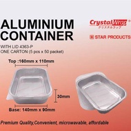 4363-P STAR PRODUCTS ALUMINIUM CONTAINER WITH LID RECTANGLE ALUMINIUM TRAY WITH PLASTIC COVER FOR BA