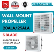KDK WALL MOUNT PROPELLER 20ALA (20CM/8") /25ALA (10"/25CM) 5 BLADE MOTOR TYPE CONDENSER