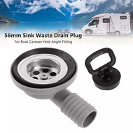 56mm 2.2 Inch Sink Waste Drain Plug Hole Angle Fitting for Boat Caravan Motorhome RV Accessories
