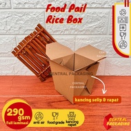 Paper Food Pail Kraft Laminasi / Rice Box Take away / Lunch Box Street Food / Dus Nasi Unik Kekinian