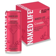 Naked Life Non-Alcoholic Drinks, Cosmo - Low Calorie Alcohol-Free Spirits with Zero Sugar - 8.4 Fl O