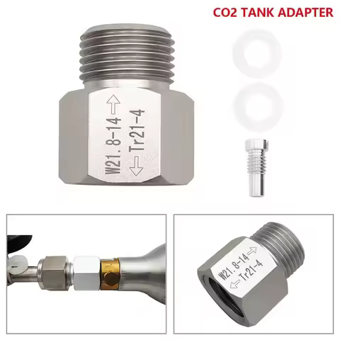 Cylinder Refill Adapter T21-4 To W21.8-14 CO2 -Aluminium CO2 Gas Cylinder Adapter W21.8x1/14" Extern
