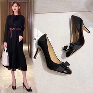 Women's Patent Leather High Heel Loafers - 7cm Heel