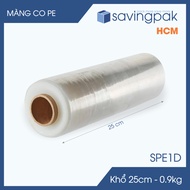 SPE1D - Size 25cm - 0.9kg - 1 roll of clear PE shrink film - Roll of PE wrap film, packing film -S.M