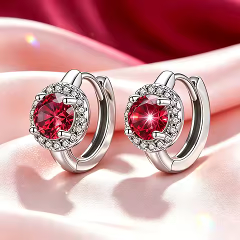 Sparkling Full Moissanite Earring Lab Diamond Hoop Earrings GRA Certified For Man Women Wedding Anni