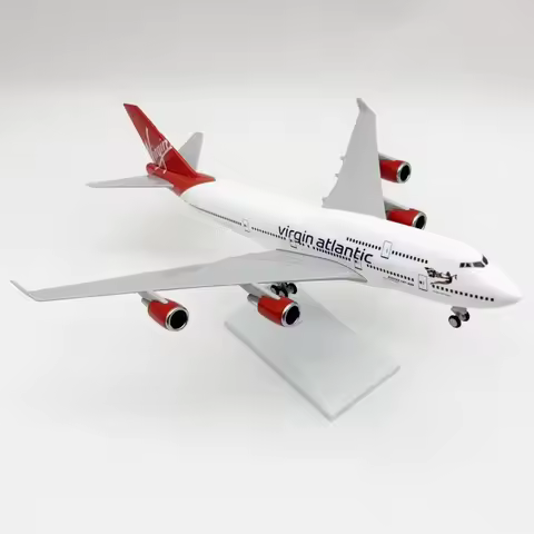 30cm Scale Aircraft Virgin Atlantic Airlines B747 Resin Diecast Airplane Model Kit With Landing Gear
