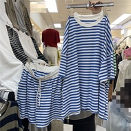 Casual Women's Striped Short Sleeve Suit Set - Perfect for Sports & Leisure