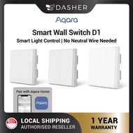 【GLOBAL VERSION】Aqara Wall Switch D1 Dual Single Fire Wire Smart Home App Control (Neutral wire is N