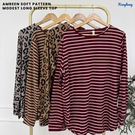 KANGKUNG AMREEN SOFT PATTERN MODEST LONG SLEEVE TOP - C1041 (418)