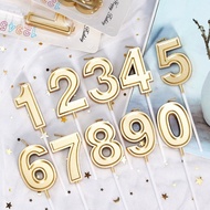 0-9 Gold Number Candle Cake Decoration Lilin Hari Jadi