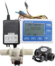 Flow Meter, DN20 Digital Display Flow Quantitative Controller 3/4inch Water Flow Sensor Solenoid Val