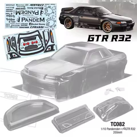 1 Set GTR R32 Skyline BNR32 PC shell Wide Body Transparent Clean no paint 200mm width 260mm wheelbas