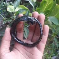 BEST SELLER gelang akar bahar hitam ukir ular cobra galak