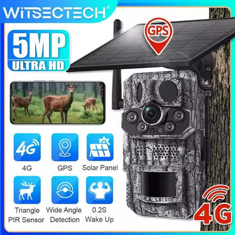 UBOX PRO 4G Solar Camera Cellular Trail Camera Outdoor Hunting Security Camera PIR Motion Activated 