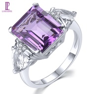 Lohaspie Đồ Trang Sức Bất 7.5 Carats Rắn Sterling Bạc 925 Nhẫn Ban Đầu màu tím tự nhiên Nhẫn 925 Vòn