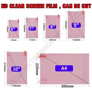 HD Clear Soft Tablet PC Screen Protector For Universal 5 6 7 8 9 10 11 12 inch A4 Car GPS Game Clean