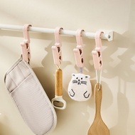 3PCS Rotating Clip Hook Swivel Ring Hook Multi-functional Clothes Windproof Clothes Hanger Clothes Dressing Clip Bathroom Tools