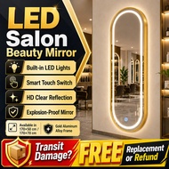 Wall-Mounted Hairdressing Mirror Salon mirror barber Shop Mirror with LED Light Hair Salon Dedicated