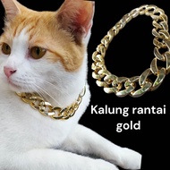 kalung kucing kalung anjing kalung anabul rantai besar warna emas bahan plastik akrilik ringan